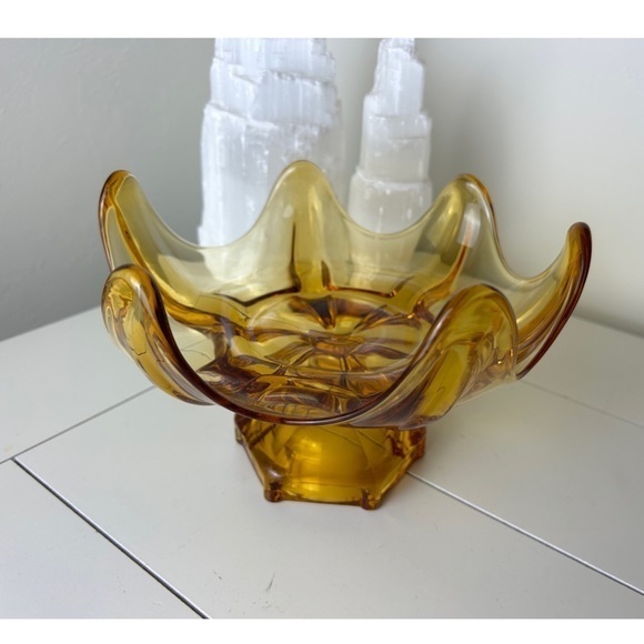 Other - Viking Glass Amber Pedestal Centerpiece/Fruit Bowl/ Petaled Compote